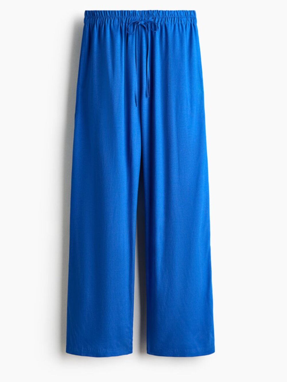 H&M blue linen-blend pants